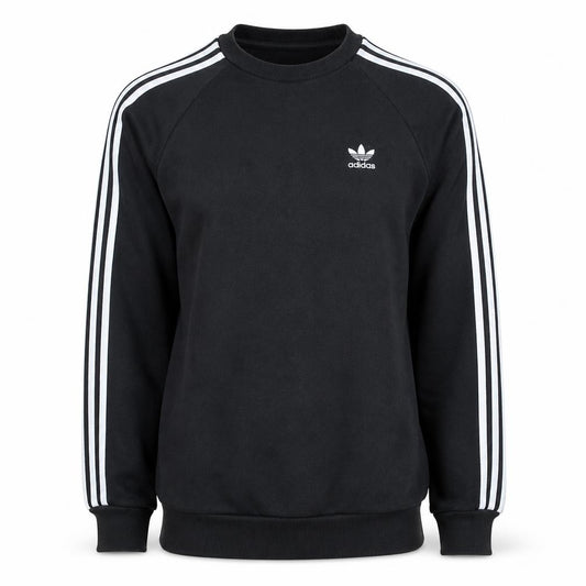 Adidas Mens Black XS Pullover Sweatshirt Crew Neck Logo Fleece