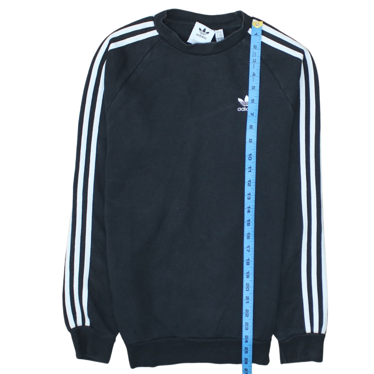 Adidas Mens Black XS Pullover Sweatshirt Crew Neck Logo Fleece