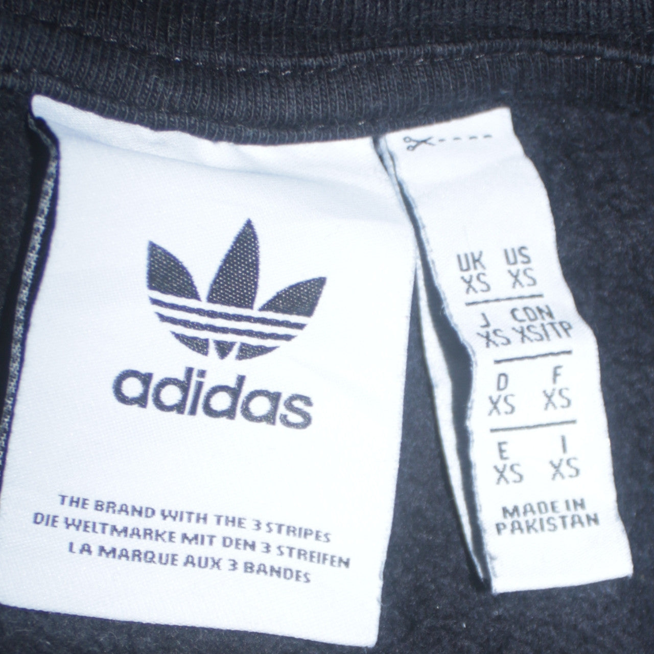 Adidas Mens Black XS Pullover Sweatshirt Crew Neck Logo Fleece