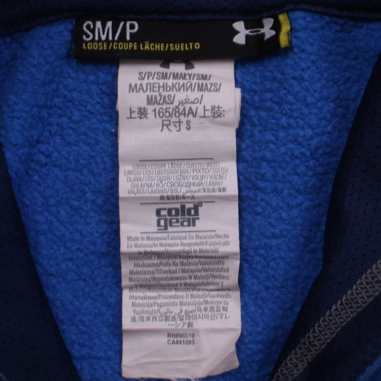 Under Armour Mens Blue Pullover Hoodie Size S ColdGear Fleece
