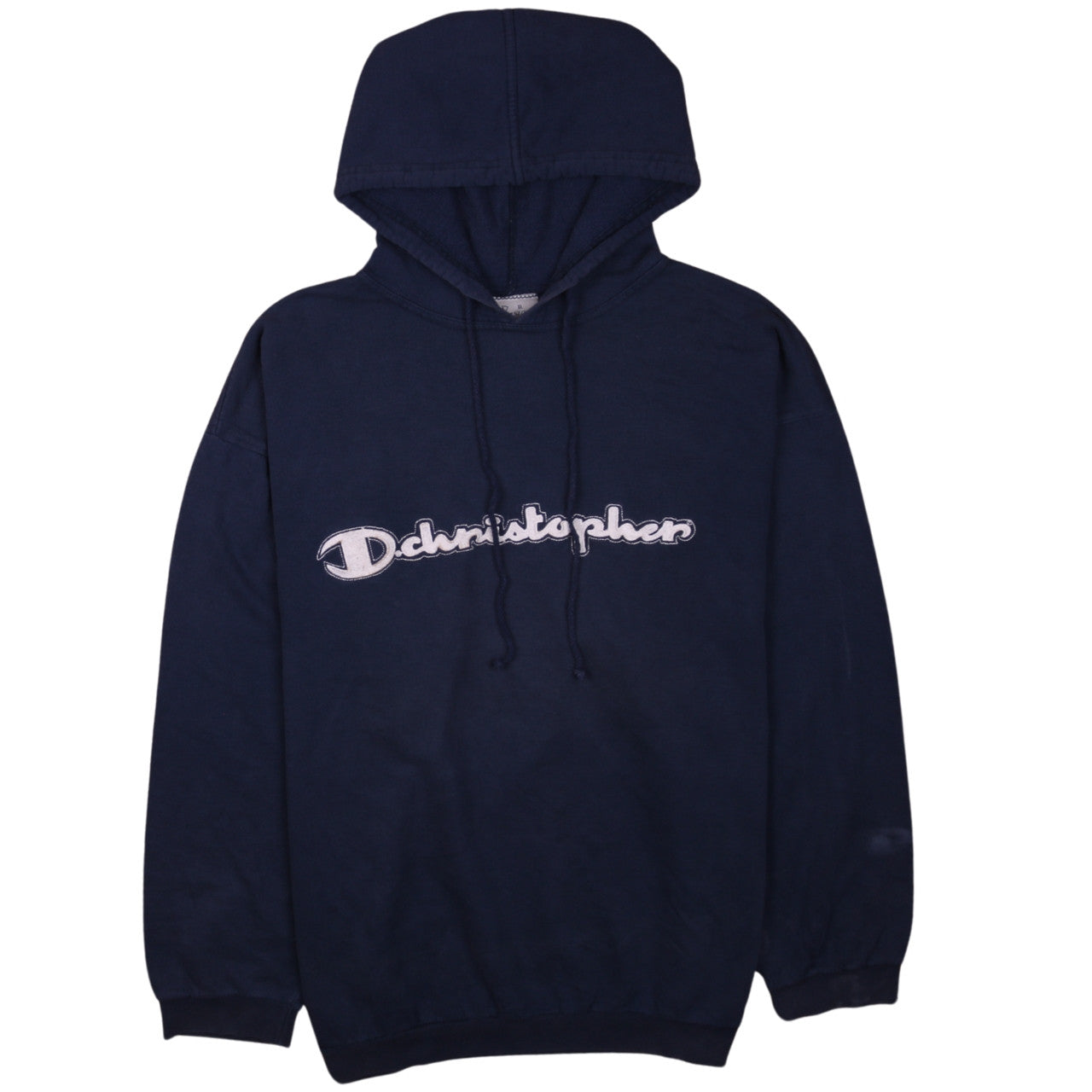 Männermode Sports Men's Navy Blue Pullover Hoodie XL Embroidered Logo