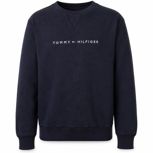 Tommy Hilfiger Men's Blue Logo Crew Neck Pullover Sweatshirt M