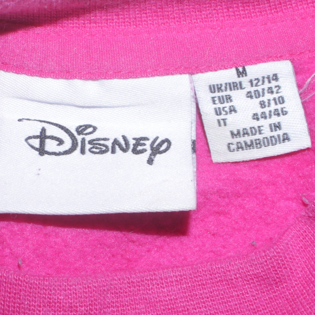 Disney Women Pink Stitch Sweatshirt UK 12/14 Pullover Crew Neck