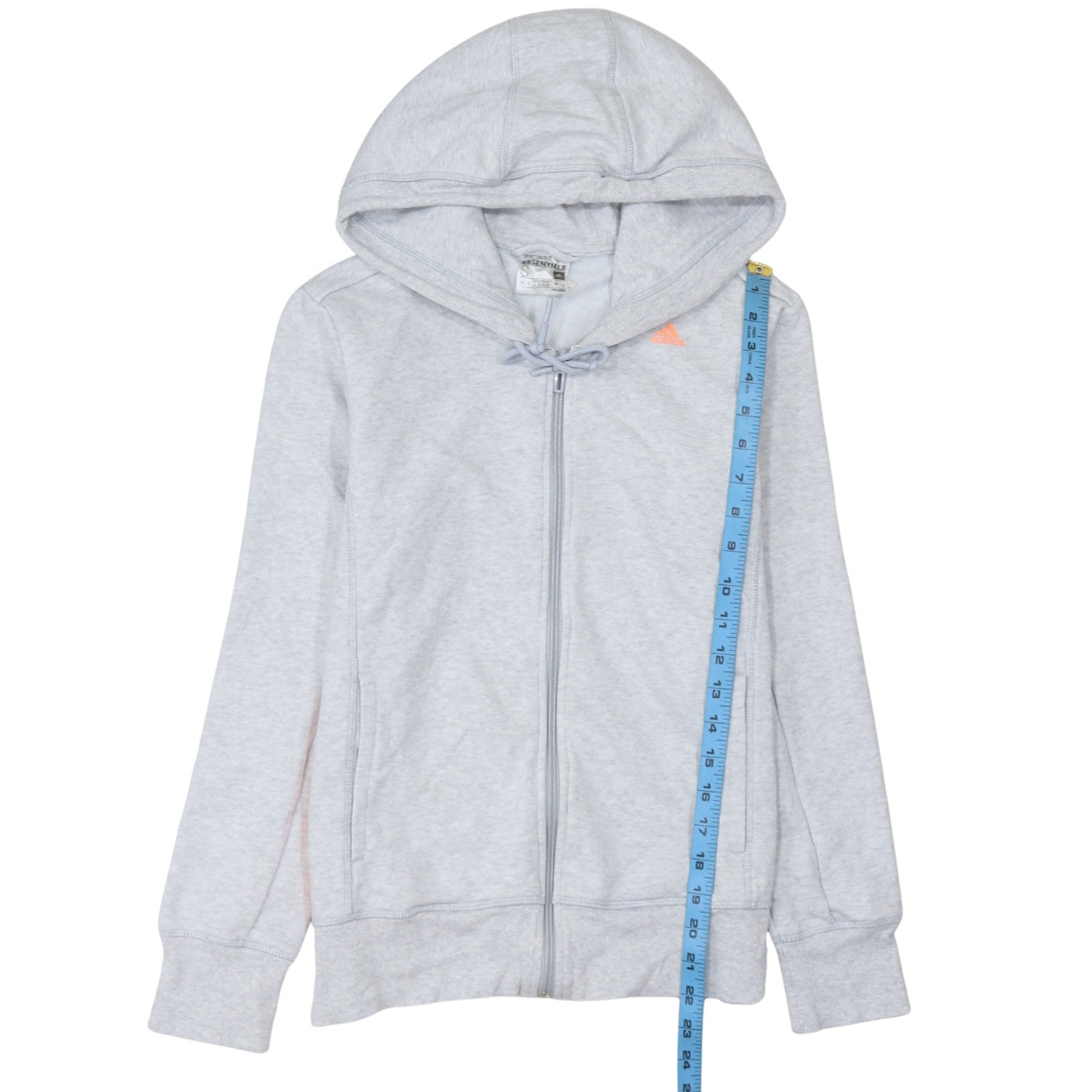 Adidas Womens Grey Full Zip Hoodie Small Climalite Essentials