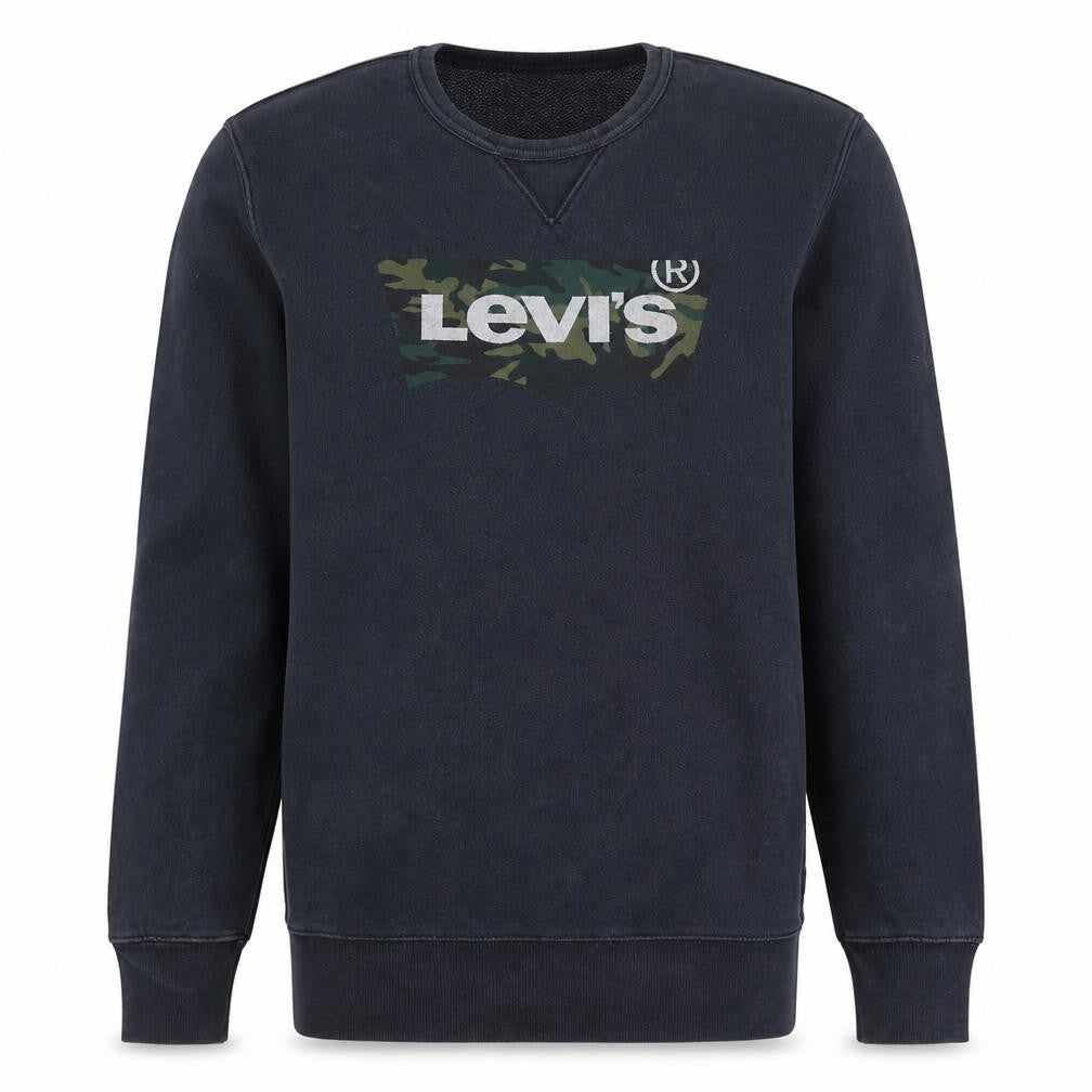 Levi's Mens Black Camo Logo Crew Neck Sweatshirt Size M