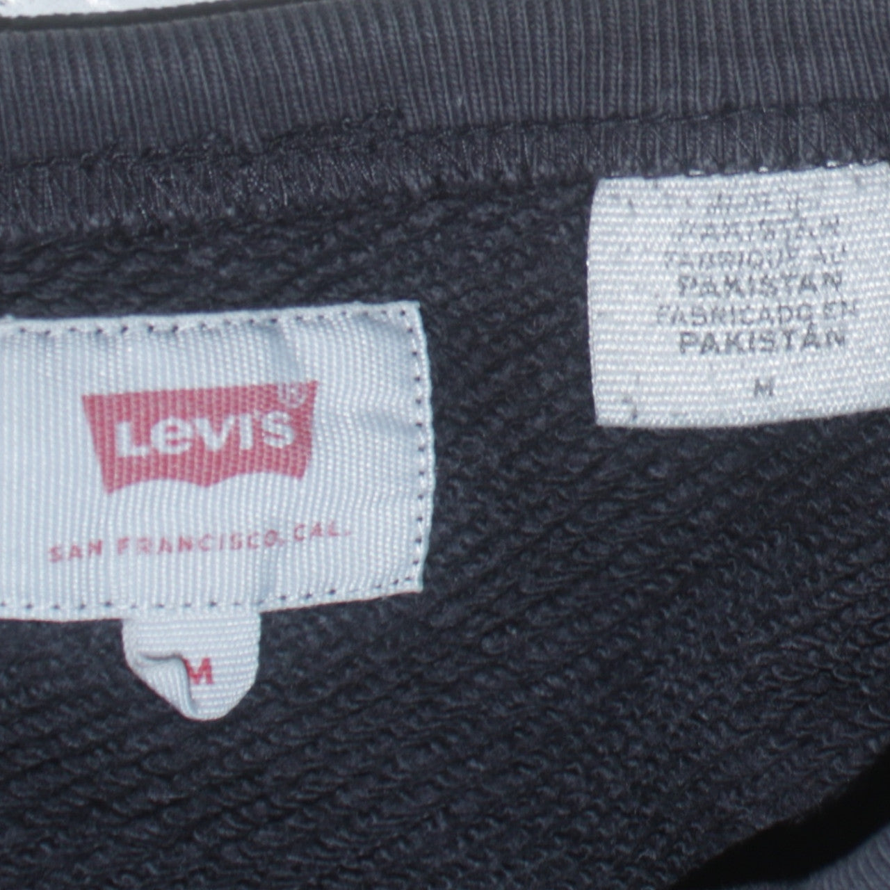 Levi's Mens Black Camo Logo Crew Neck Sweatshirt Size M
