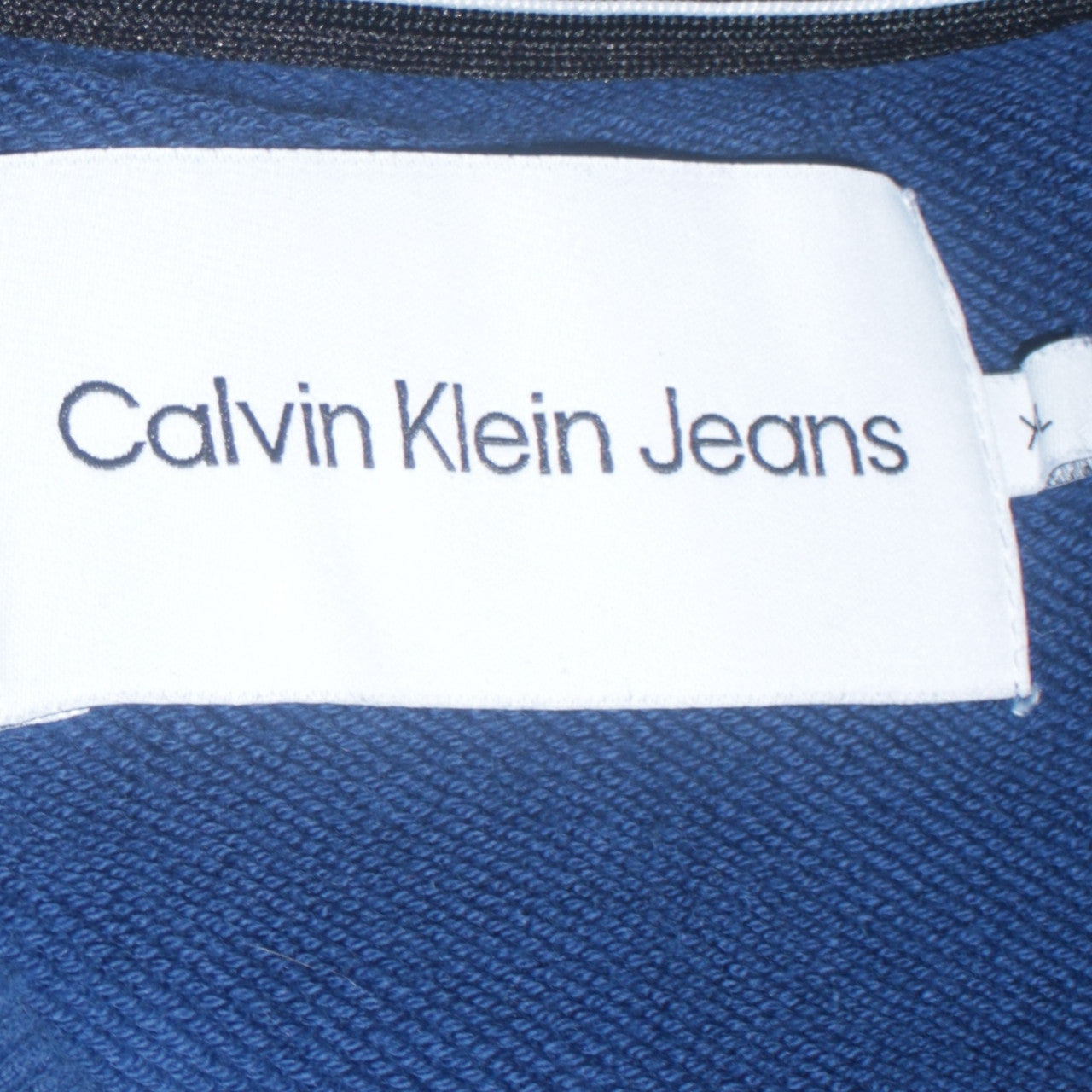 Calvin Klein Jeans Men's Blue Crew Neck Cotton Sweatshirt Size M