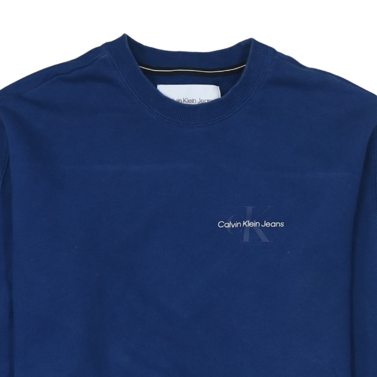 Calvin Klein Jeans Men's Blue Crew Neck Cotton Sweatshirt Size M