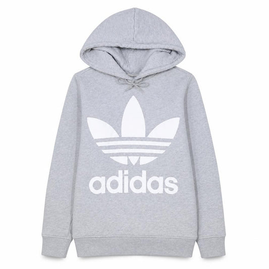 Adidas Women's Grey Pullover Hoodie UK 14 Long Sleeve Logo Sweatshirt