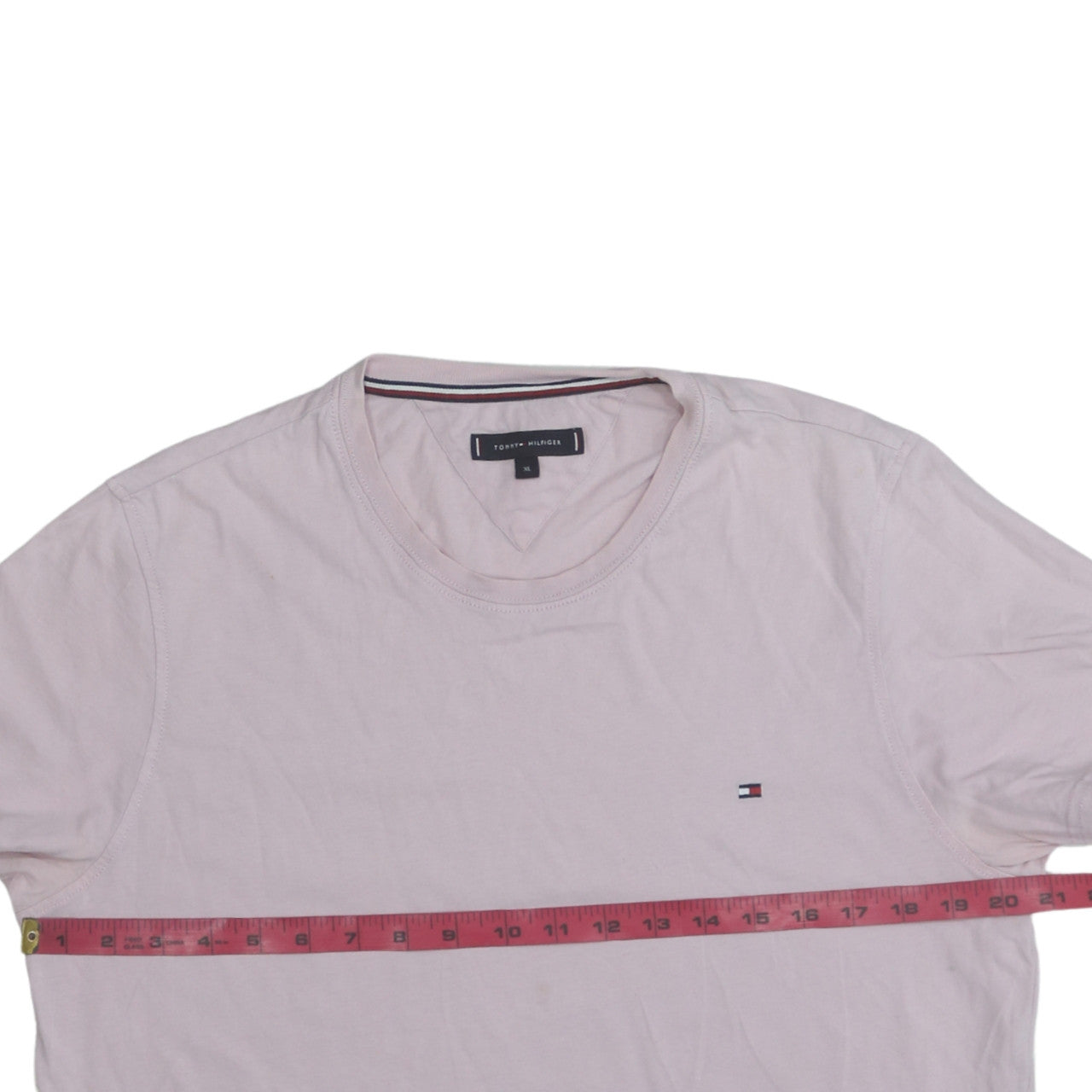Tommy Hilfiger Men's Pink Cotton Crew Neck T-Shirt XL