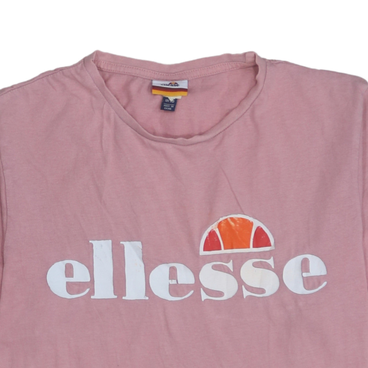 Ellesse Womens Pink Short Sleeve Cotton Logo T-Shirt Size 10