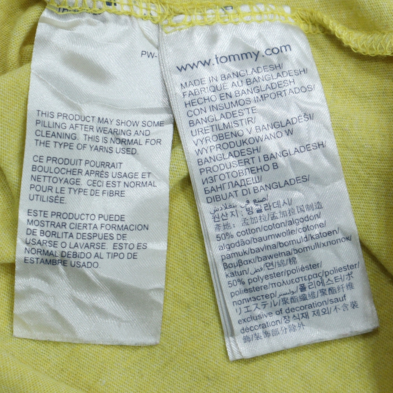 Tommy Jeans Men's Yellow Slim Fit Cotton Blend T-Shirt Size L