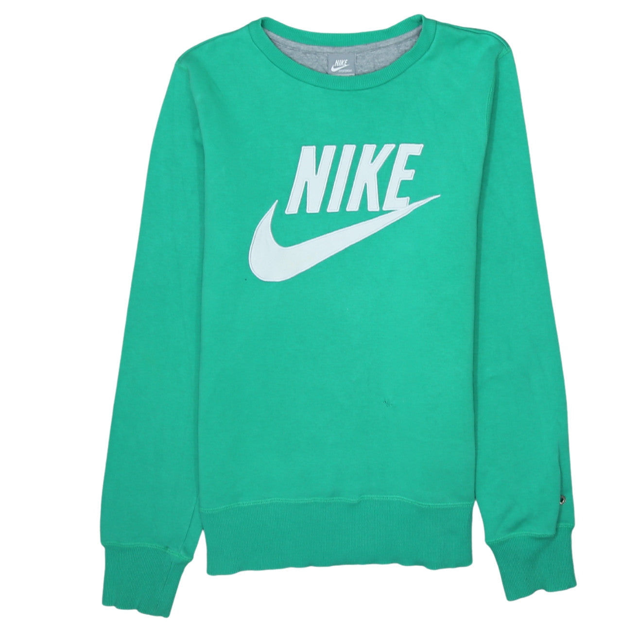 Nike Men's Green Crew Neck Logo Pullover Sweatshirt Size S