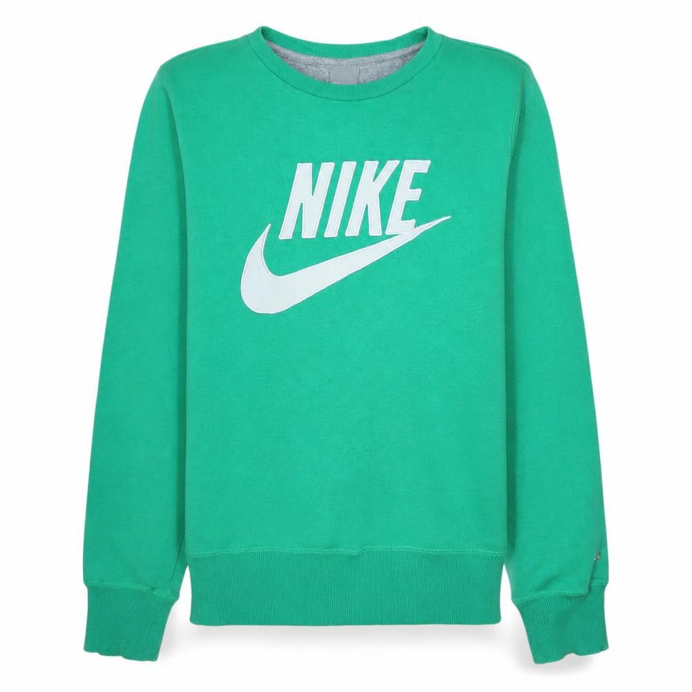 Nike Men's Green Crew Neck Logo Pullover Sweatshirt Size S