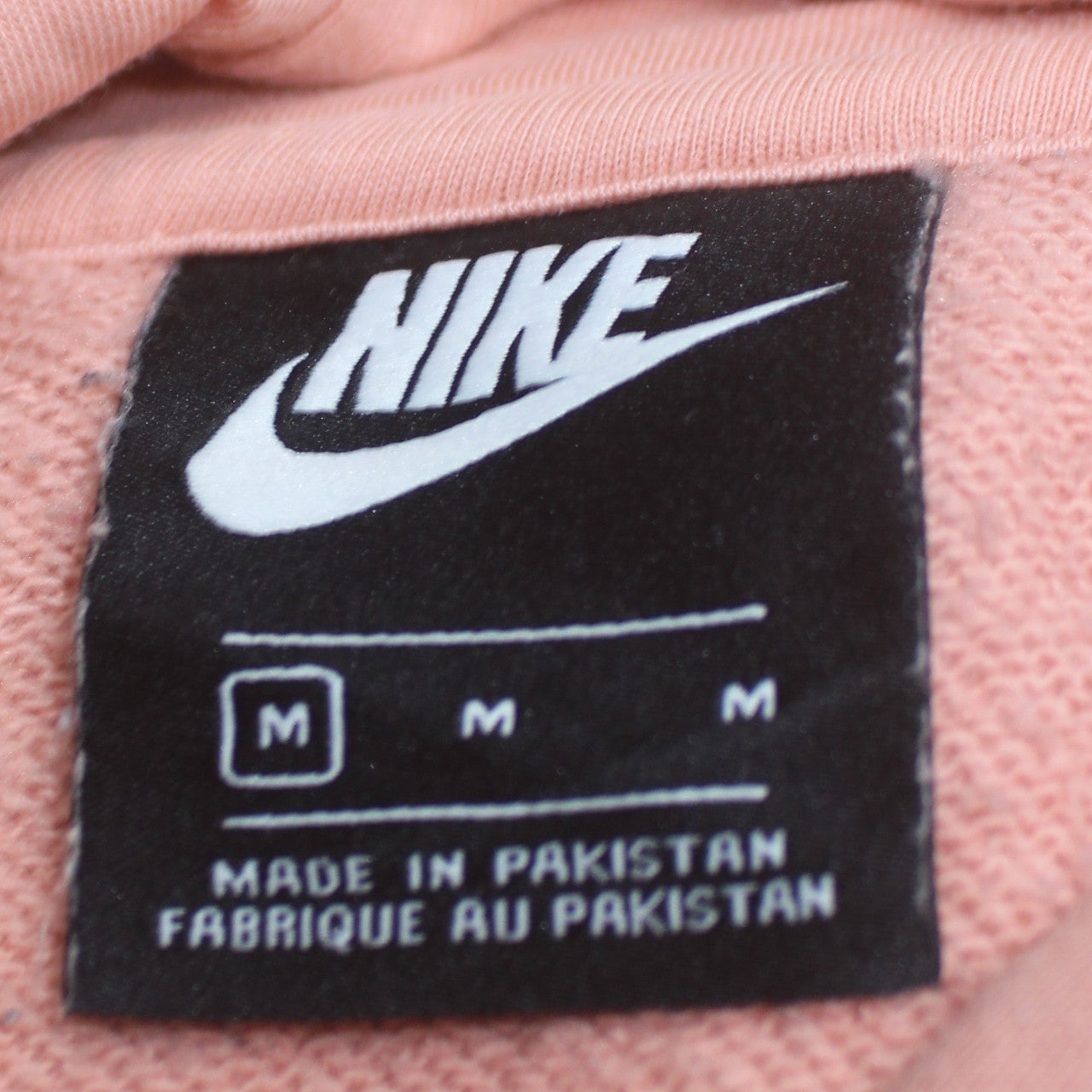 Nike Womens Pink Pullover Hoodie Medium Cotton Blend Logo Casual