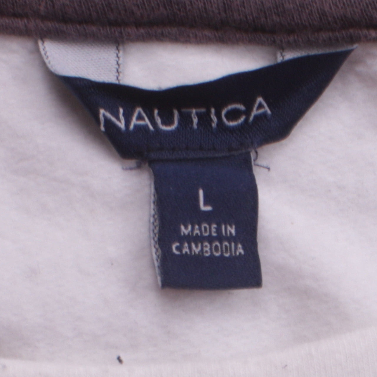 Nautica Women's White Pullover Sweatshirt L Logo Casual Nautical