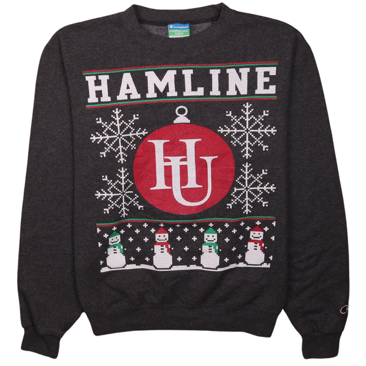 Champion Men's Grey Hamline Christmas Graphic Pullover Sweatshirt Size S