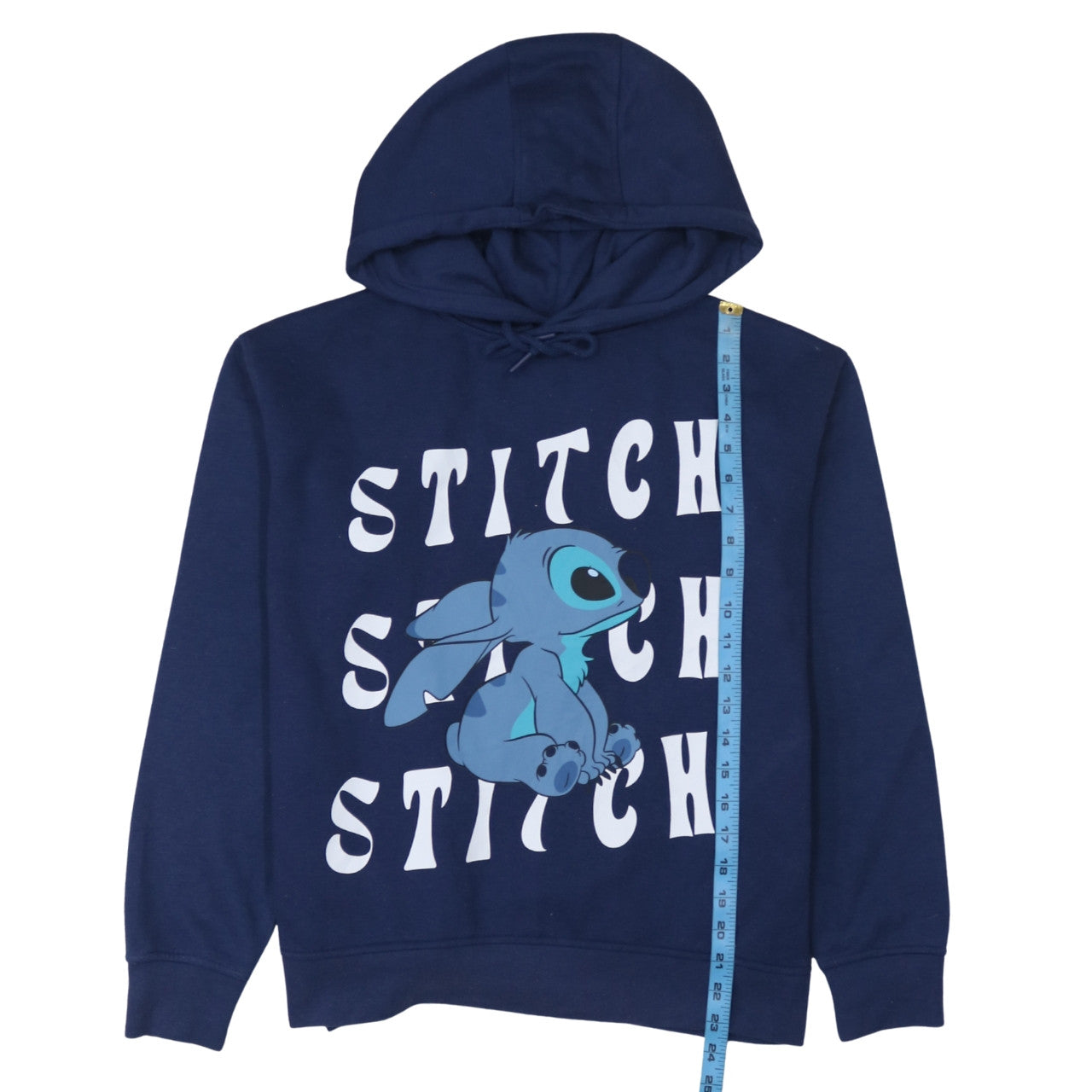 Disney Women’s Navy Stitch Hoodie Size S Pullover Graphic Print
