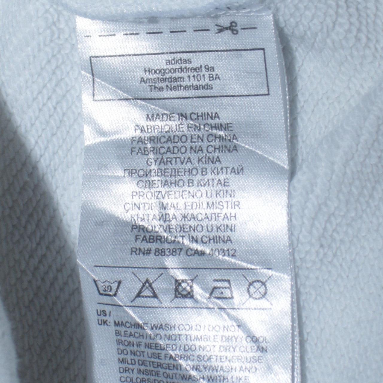 Adidas Womens White Crew Neck Pullover Sweatshirt Size 10 Logo Print