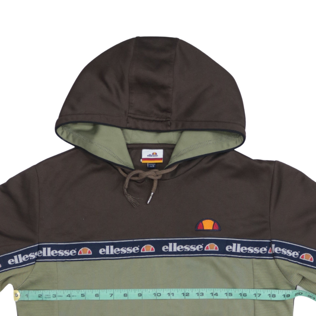 Ellesse Men's Green Pullover Hoodie S Regular Fit Logo Sportswear