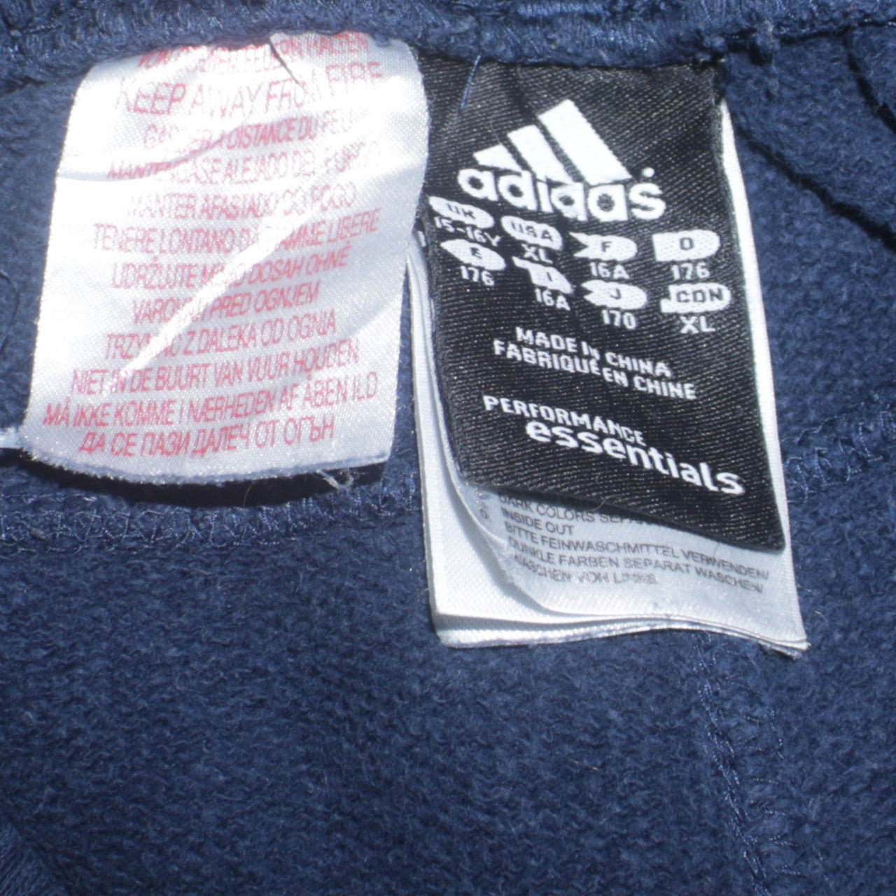 Adidas Boys Blue Jogger Trousers 16 Years Fleece Lined Sportswear Essentials