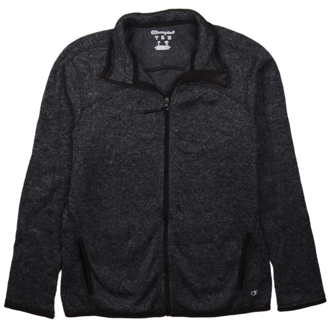Champion Men's Grey Fleece Full Zip Jacket Size L