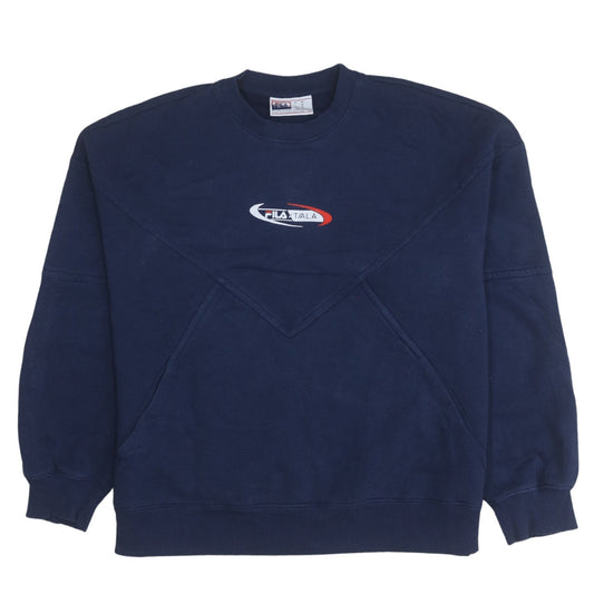 Fila Mens Blue Logo Pullover Sweatshirt M Regular Fit