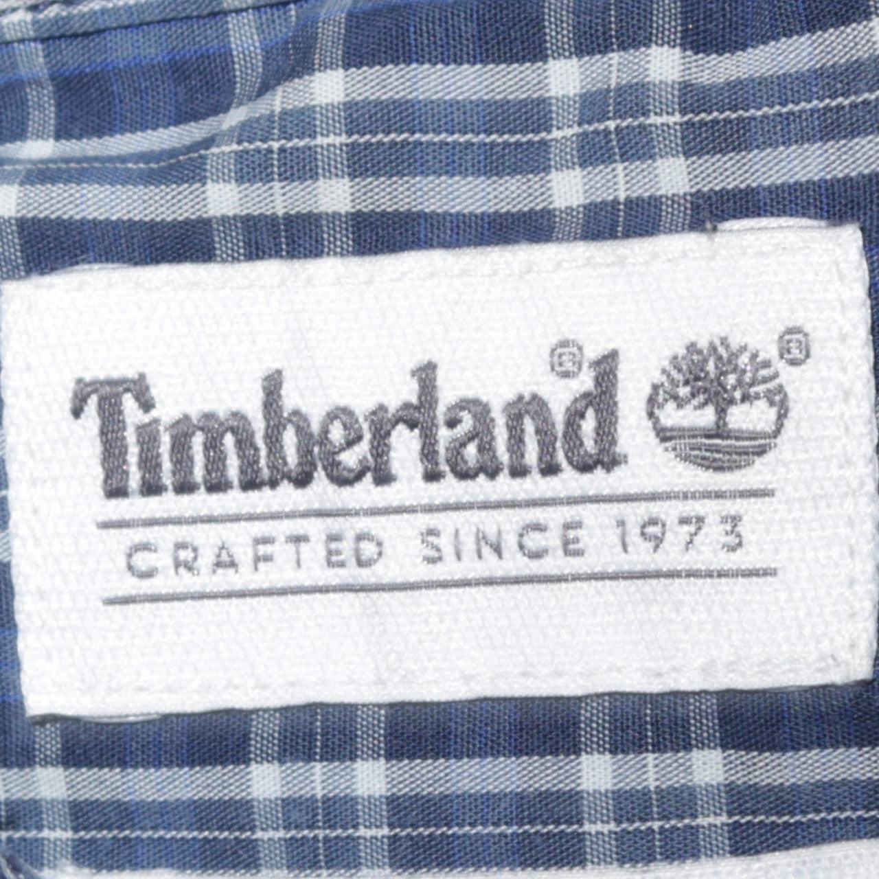 Timberland Men's Blue Check Long Sleeve Button-Up Shirt L