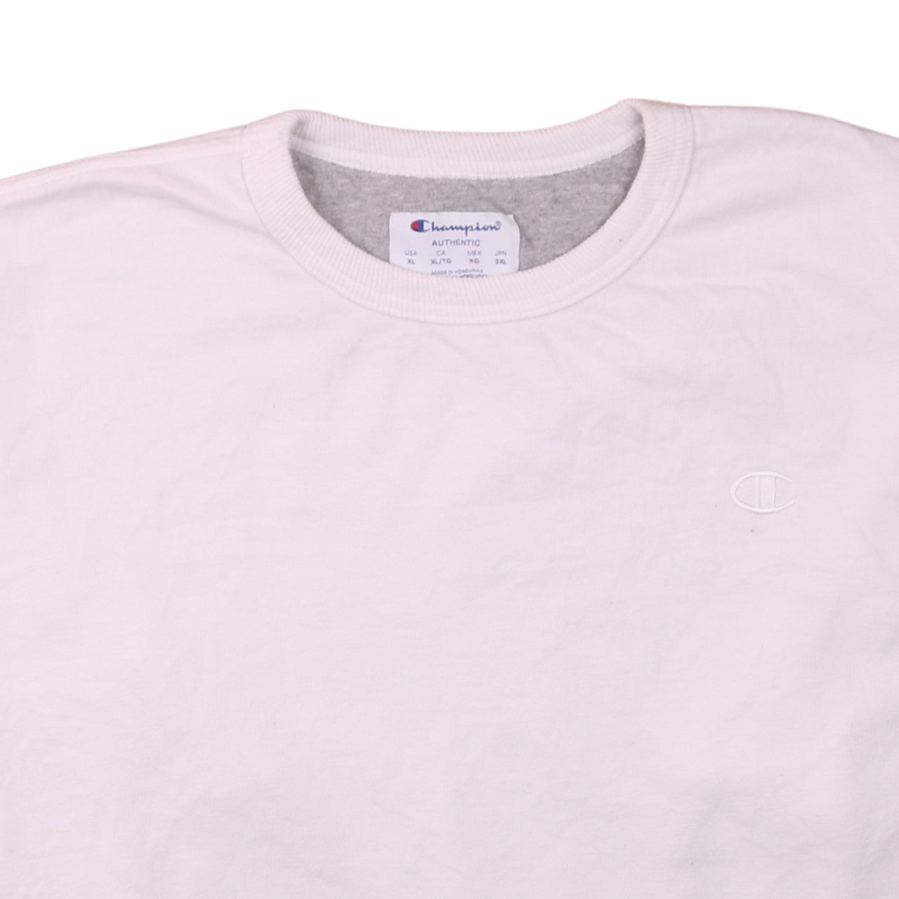 Champion Men's White XL Pullover Sweatshirt Crew Neck