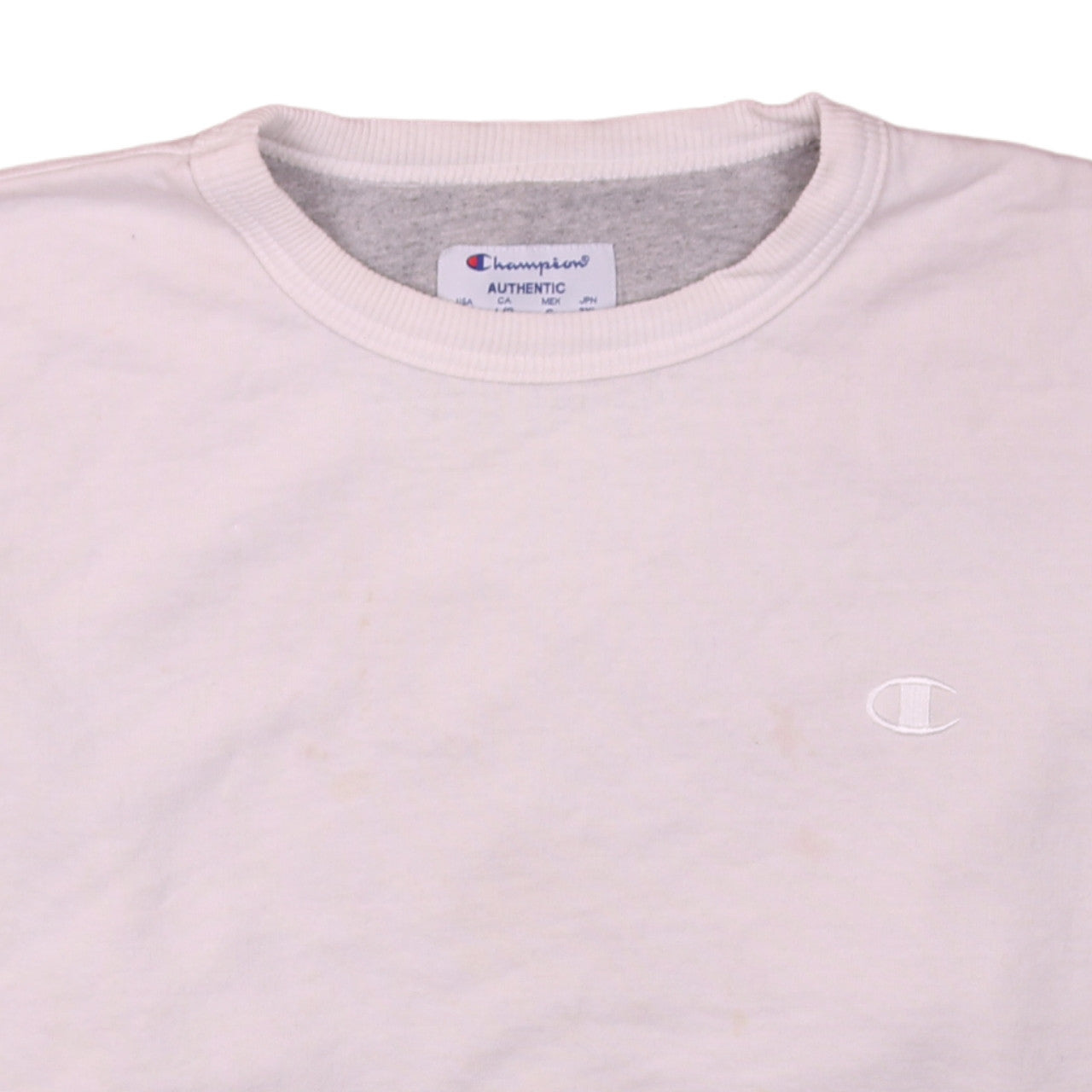 Champion Men's Beige Crew Neck Pullover Sweatshirt L