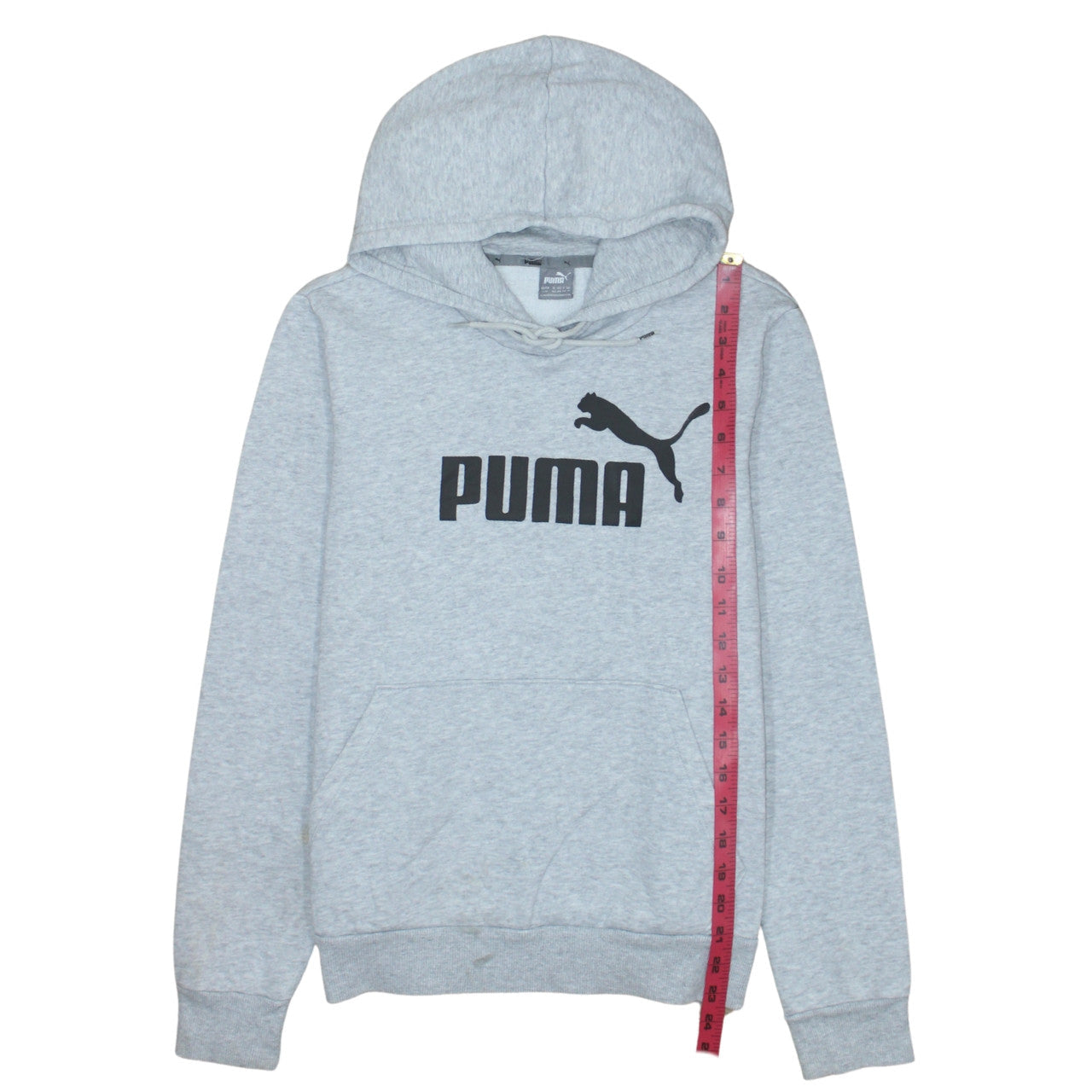 Puma Men's Grey L Pullover Hoodie with Logo Print