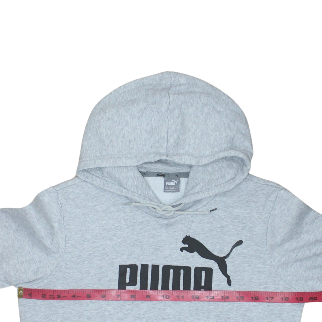 Puma Men's Grey L Pullover Hoodie with Logo Print