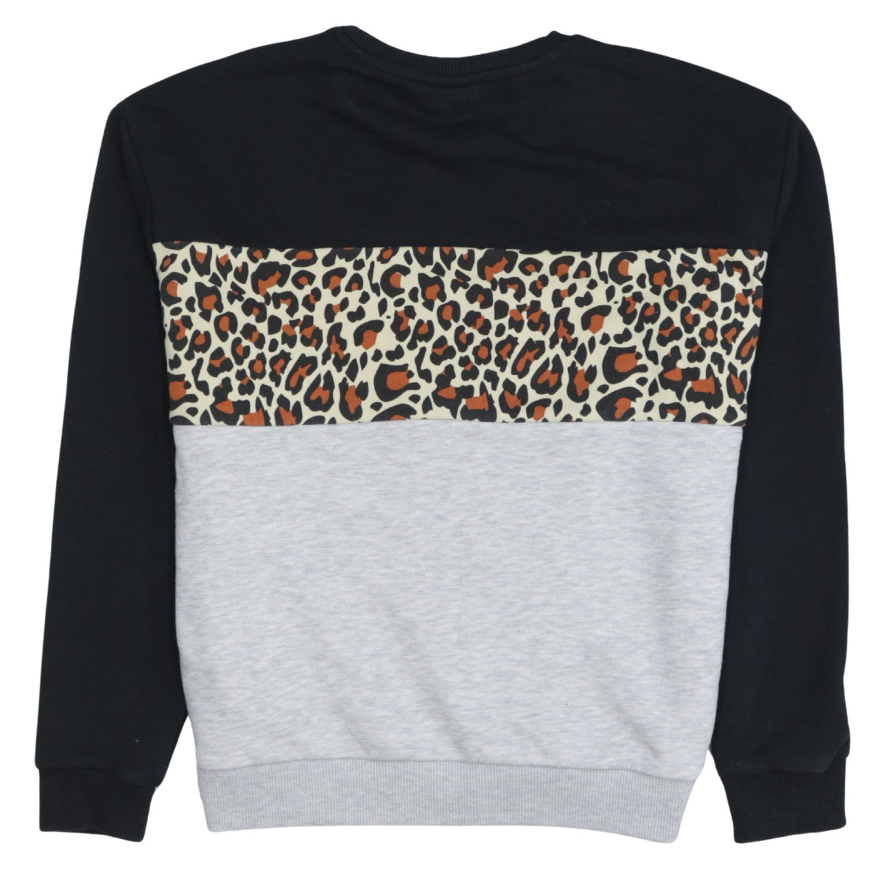 FILA Womens Black Grey Animal Print Sweatshirt Size S