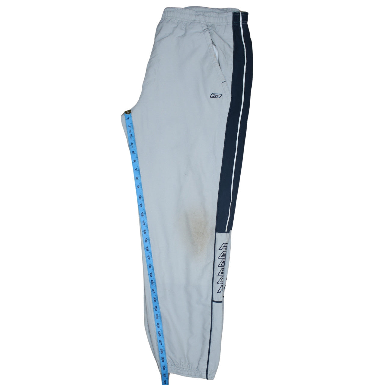 Reebok Mens Grey Track Pants L Regular Fit Elastic Waist Sportswear