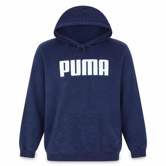 Puma Men's Blue XL Pullover Hoodie with Logo Print