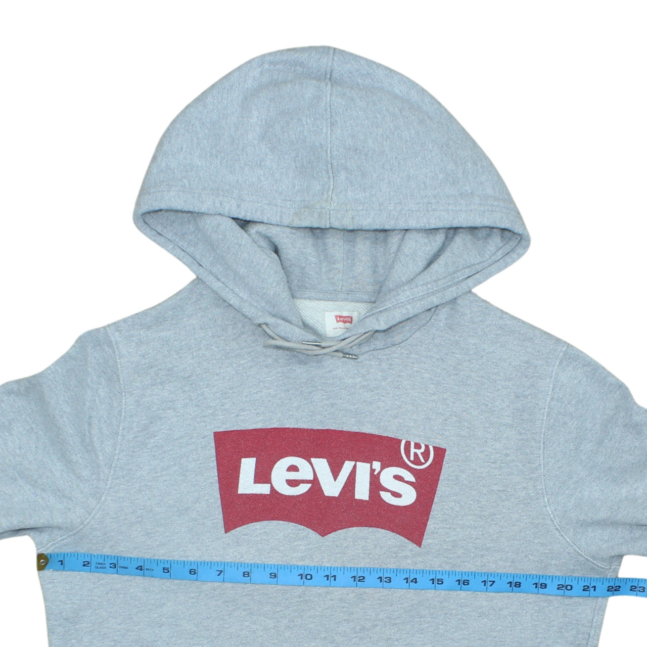 Levi's Mens Grey Logo Pullover Hoodie Size S Classic Fleece