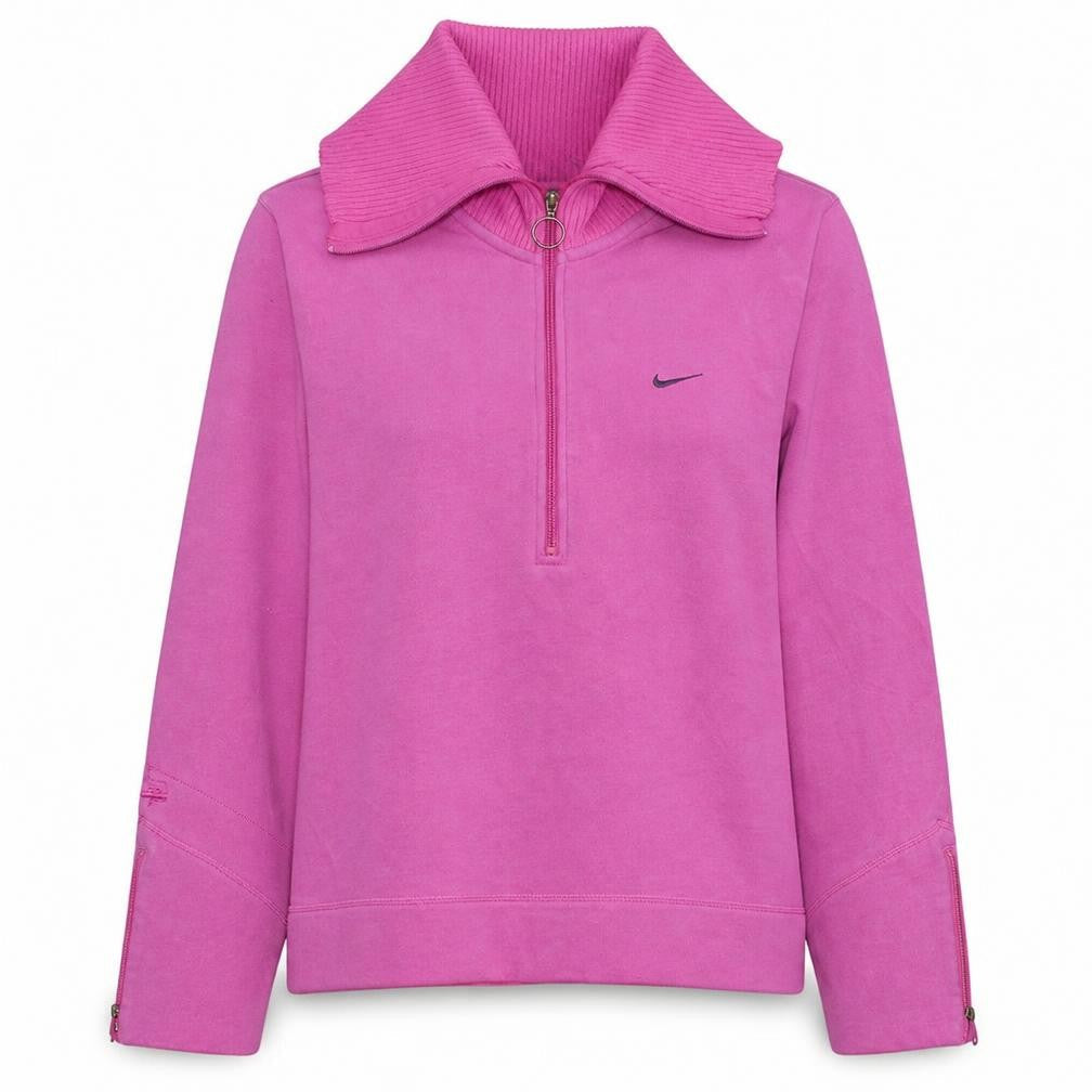 Nike Women’s Pink 1/2 Zip High Neck Sweatshirt XL Relaxed Fit