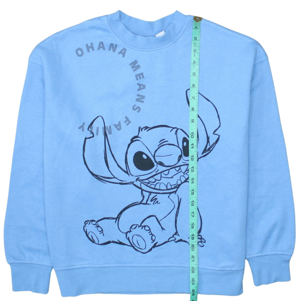 Disney Women Blue Stitch Sweatshirt Small Crew Neck Pullover