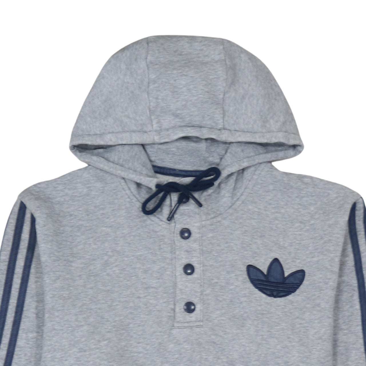 Adidas Men's Grey Henley Hoodie Sweatshirt M Regular Fit