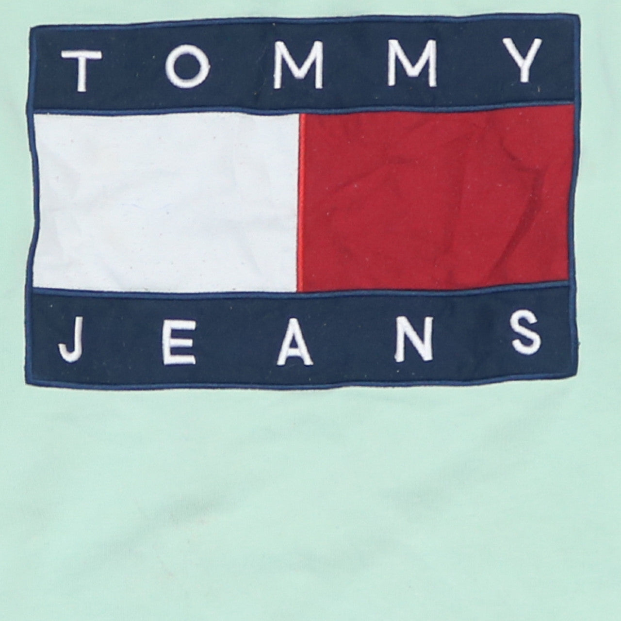 Tommy Hilfiger Women Mint Green Logo Sweatshirt XS Cotton Crew Neck