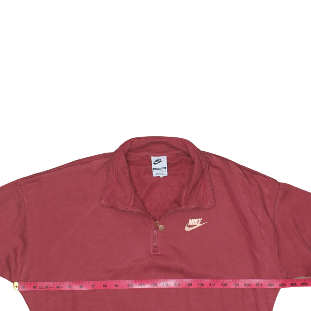 Nike Womens Red XS 1/4 Zip Oversized Sweatshirt Pullover