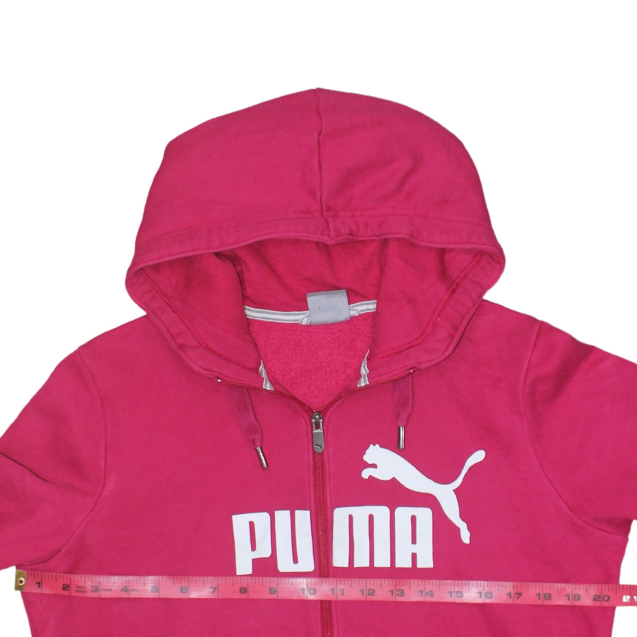 Puma Womens Pink Full Zip Hoodie Size 14 Cotton Blend Casual