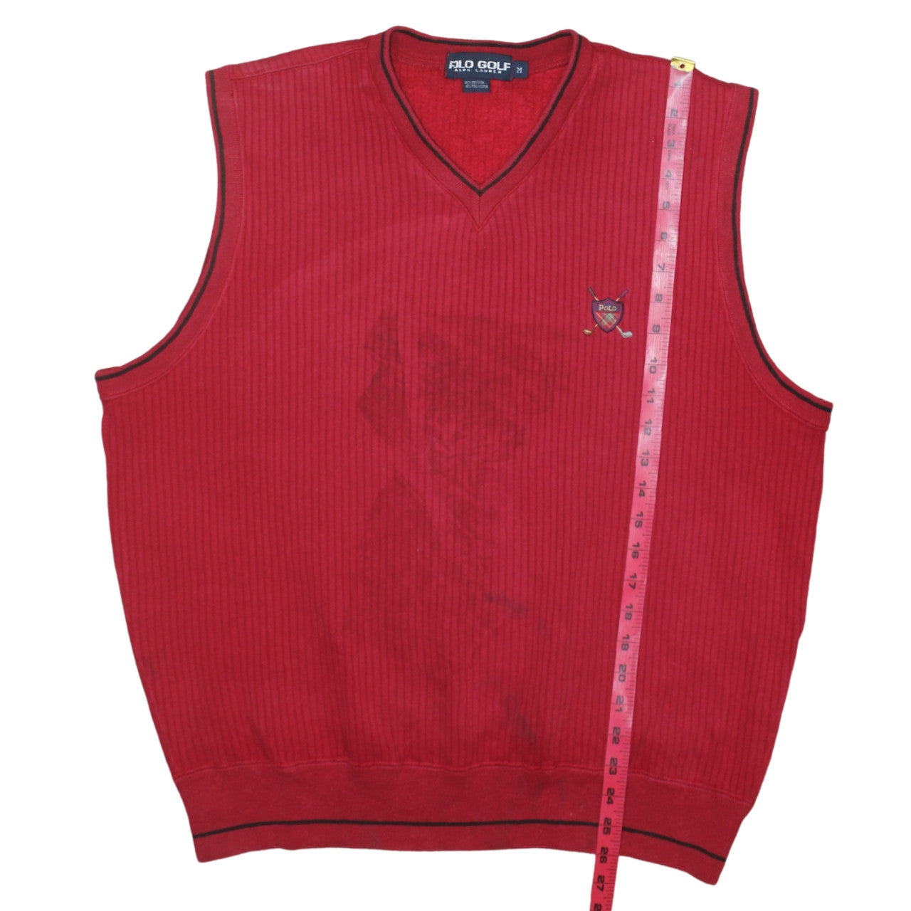 Polo Ralph Lauren Men's Red Cotton Knit Golf Vest M Classic Fit