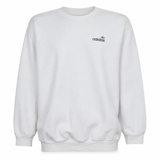 Adidas Women White Crew Neck Long Sleeve Pullover Sweatshirt Size 8