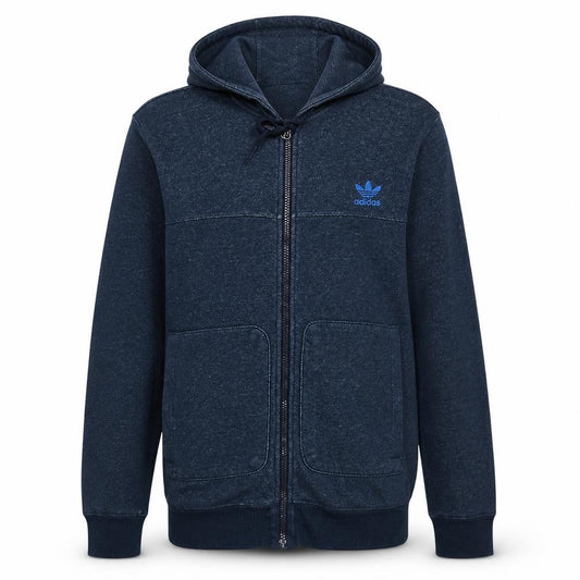 Adidas Men’s Blue Full Zip Hoodie S Hooded Sweatshirt