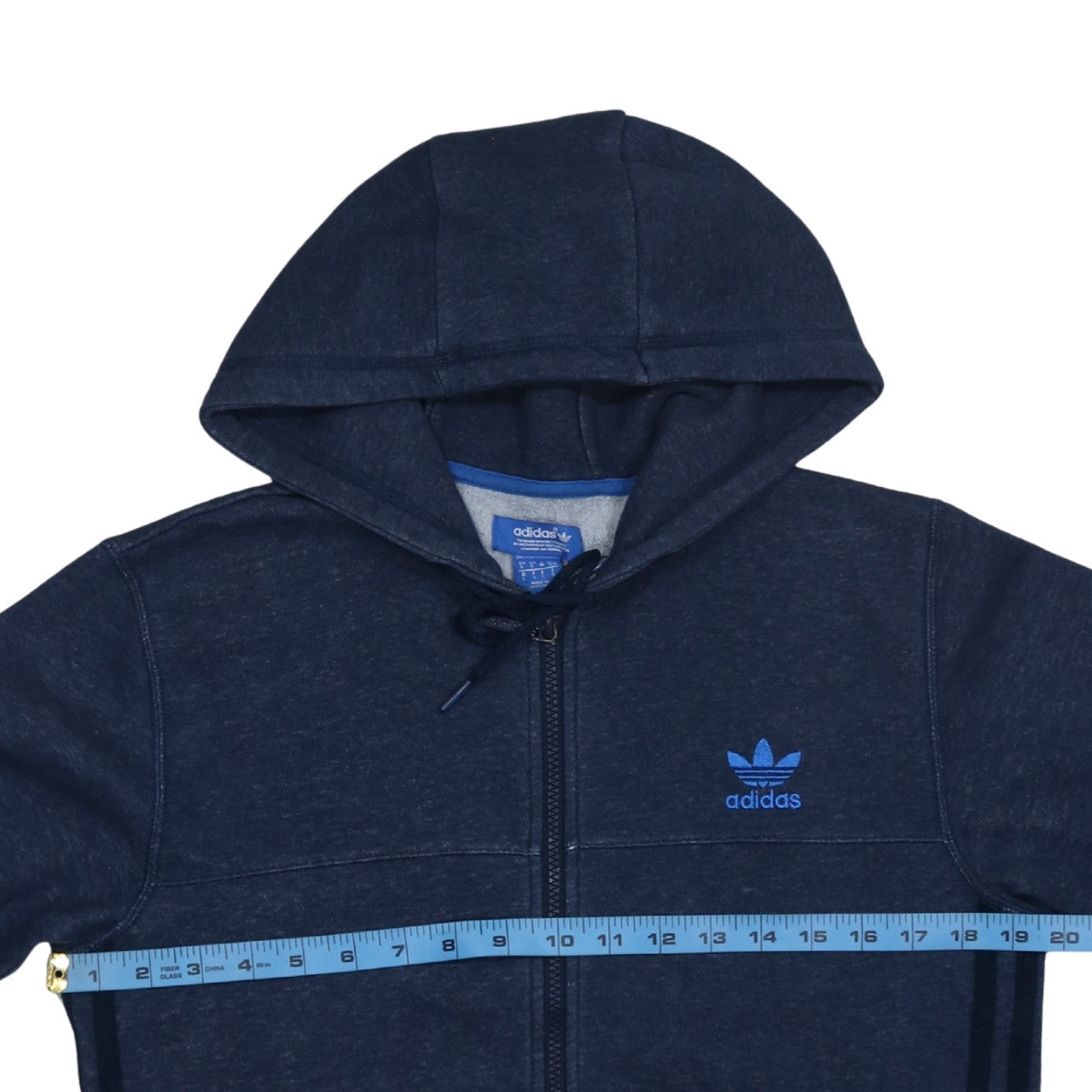 Adidas Men’s Blue Full Zip Hoodie S Hooded Sweatshirt