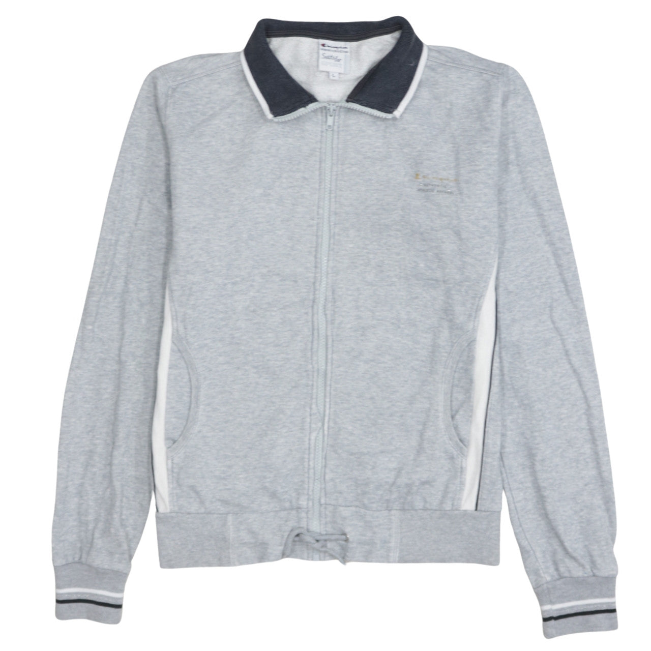 Champion Women's Grey Full Zip Hoodie L Sportswear Sweatshirt