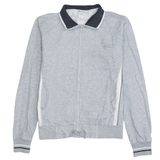 Champion Women's Grey Full Zip Hoodie L Sportswear Sweatshirt