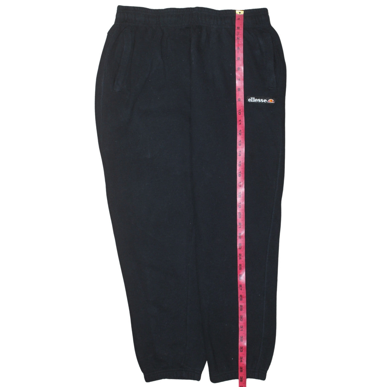 Ellesse Women's Black Joggers L Cotton Blend Fleece Tapered Sweatpants