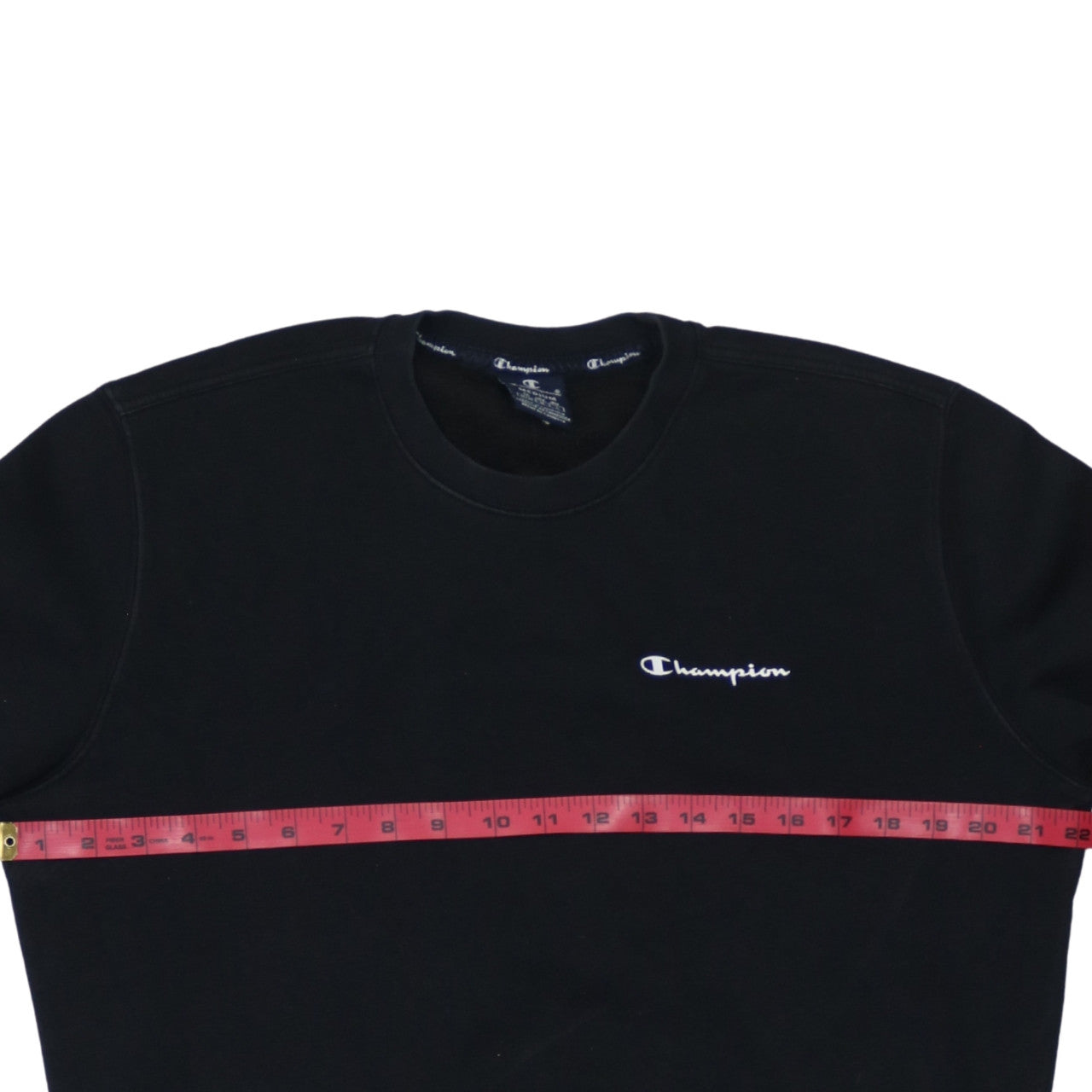 Champion Men's Black Medium Pullover Sweatshirt Crew Neck Embroidered Logo
